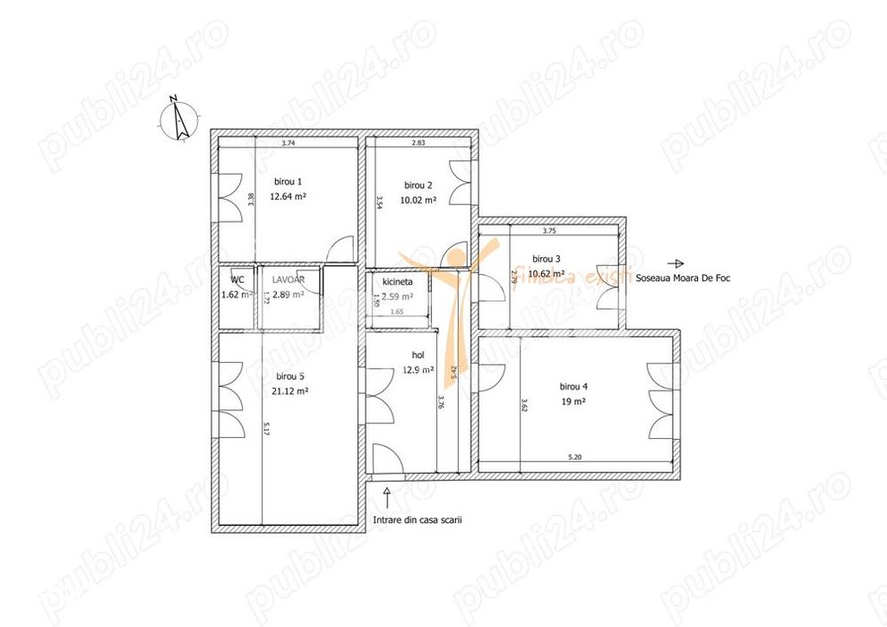 Spatiu Birouri 90 mp | Moara de Foc - Canta | Parter, Bulevard