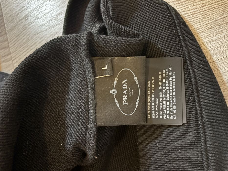 Vand Hanorac Prada- Logo Print Cotton- Black