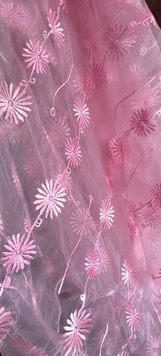 Тюль новая розовая