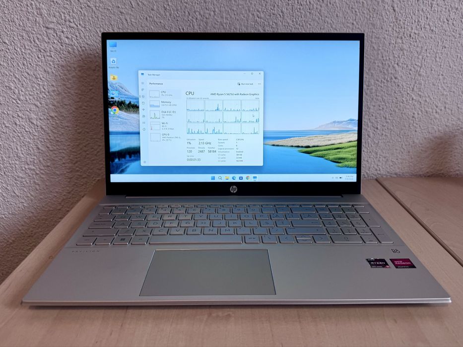 HP Pavilion 15 Ryzen 5 5625U | 16GB RAM | SSD 512GB | Full HD | Stare excelentă