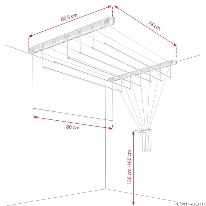 Uscator rufe de tavan 7x80 cm Sepio