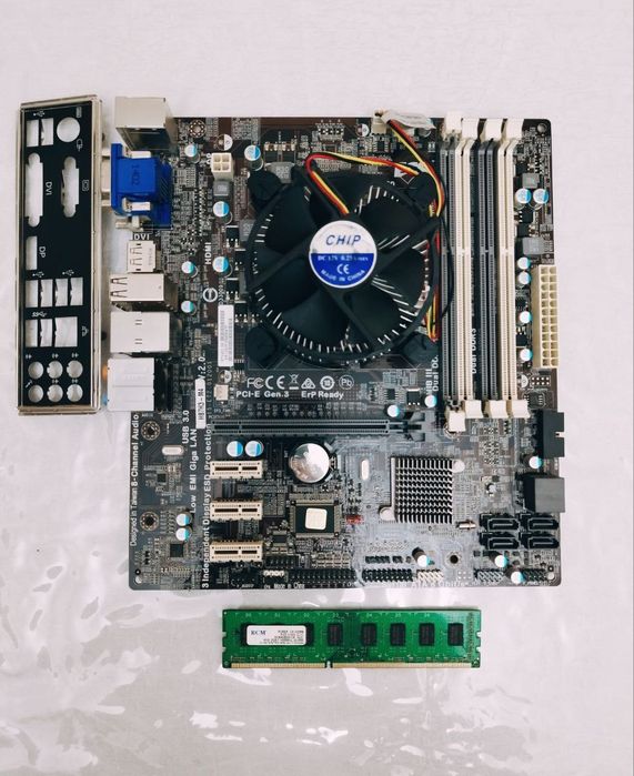 Комплектующие: Мат.плата Elitegroup H87 DDR3, ОЗУ 4gb, G3420 + Кулер.