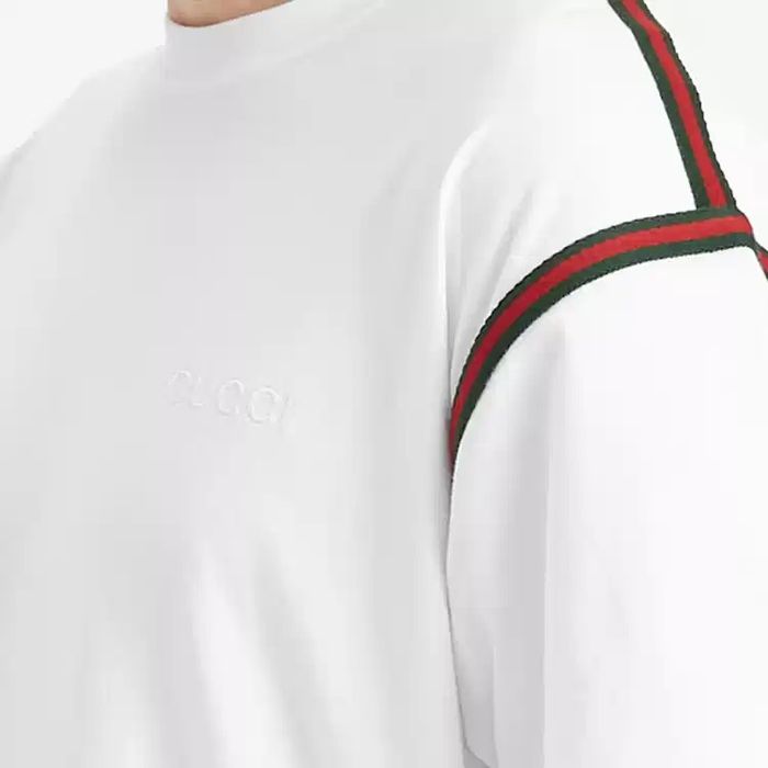 Мъжка тениска Gucci Cotton T shirt with Tape Detail