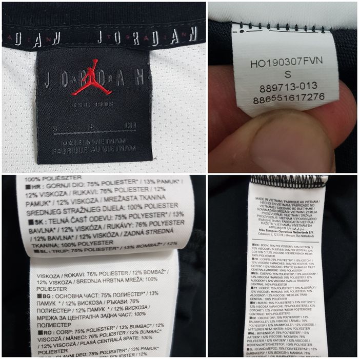 Tricou Jordan 23 ALPHA DRY negru, mărimea S ptr bărbați