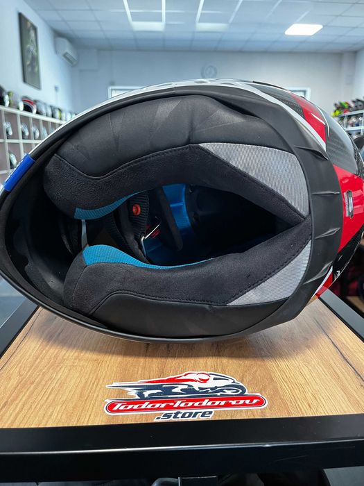 Мото каска SHARK SPARTAN CARBON RAVE ,вградени очила,S 55-56см
