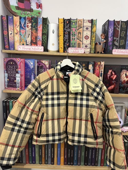 Geaca Burberry S check cropped puffer  noua new