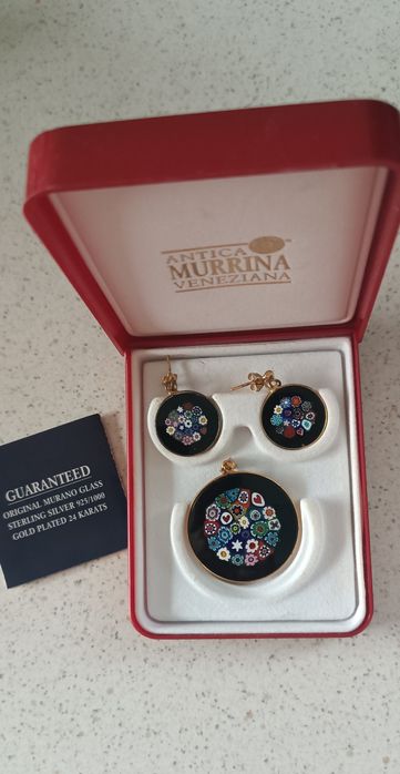 Pandantiv și cercei din sticla Murano Original