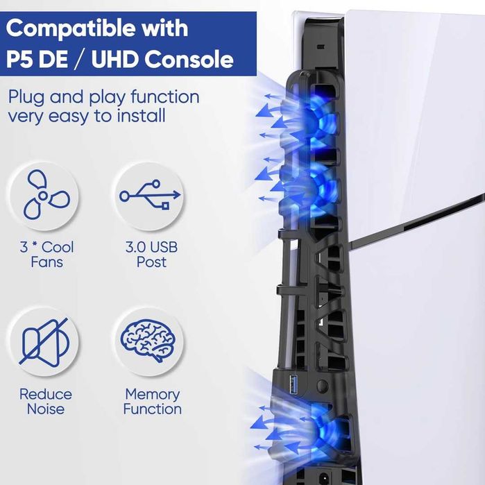 Cooler cu 3 ventilatoare FASTSNAIL pentru PS5 Slim