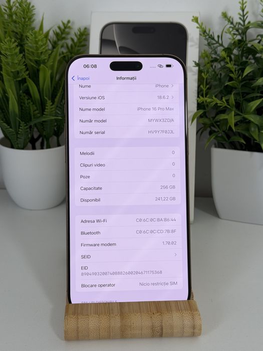 Iphone 16 pro max impecabil 256 , 93% , fullbox