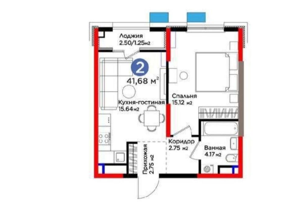 Новостройка на Паркентском,квартира  42м.кв