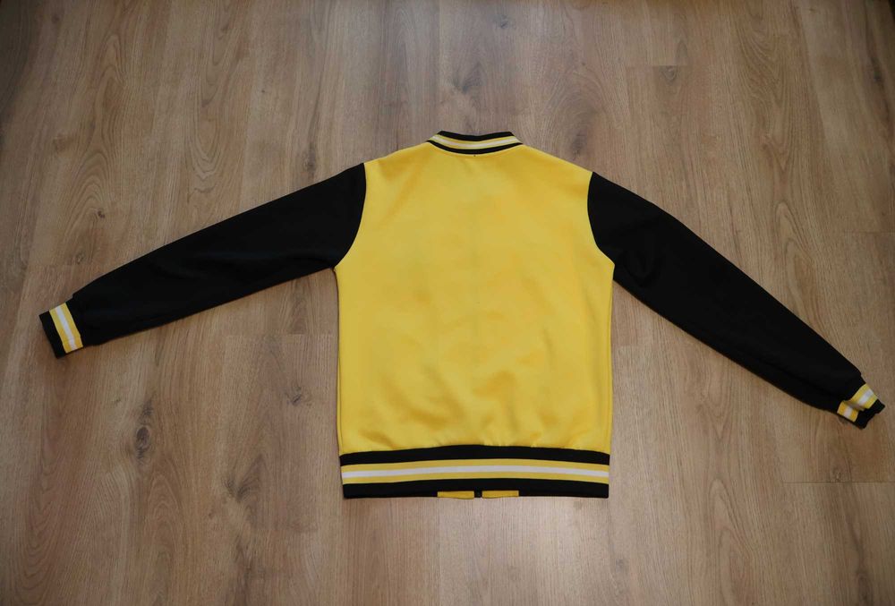 Жълто-черен Varsity (колежански) суичър с цип
