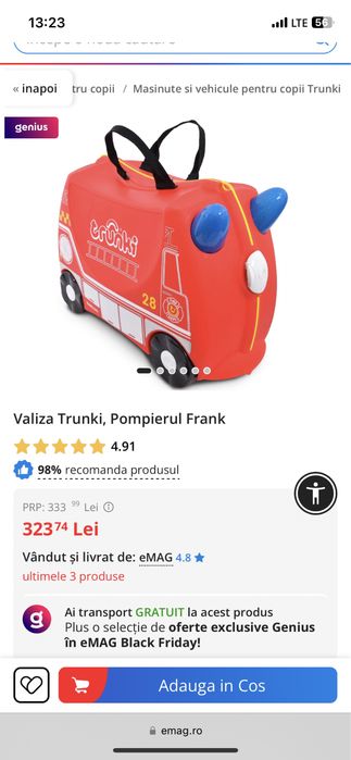 Valiza Trunki Pompieri