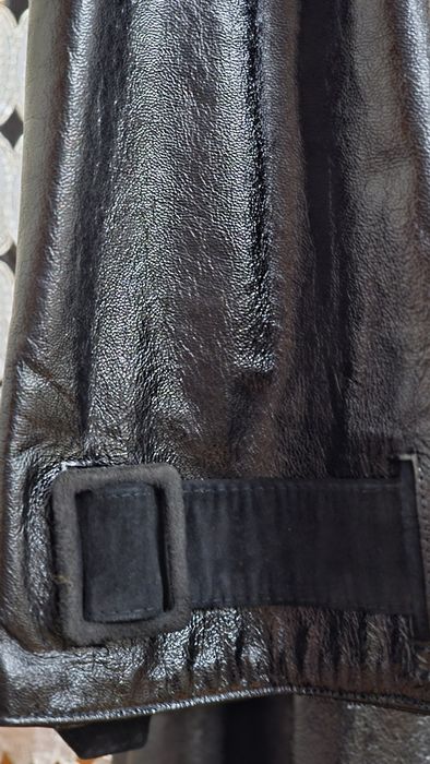 Женский кожаный плащ итальянский, лайковая натуральная замша