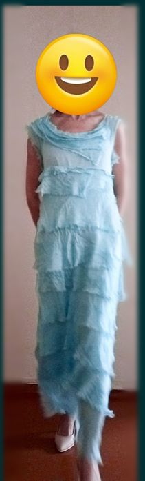 Дизайнерское небесно-голубое платье