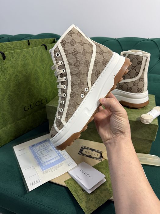 Adidasi Gucci High Top colectie noua Full Box
