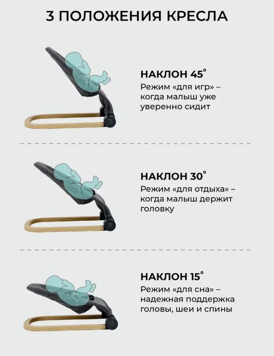 Шезлонг кресло качалка детская AmaroBaby