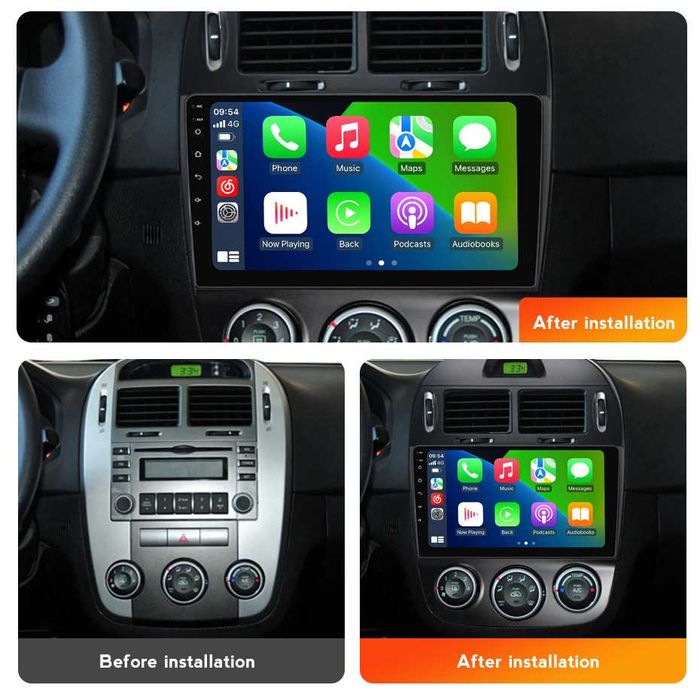 Navigatie Android 14 Kia Cerato Foret 2017 1/8 Gb Waze CarPlay +CAMERA