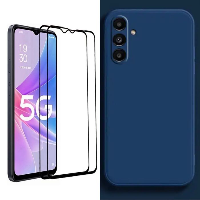 Husa Soft Catifea si Folie Sticla Samsung A05/A05S/A15/A25/A16/A36/A56/A37/A57