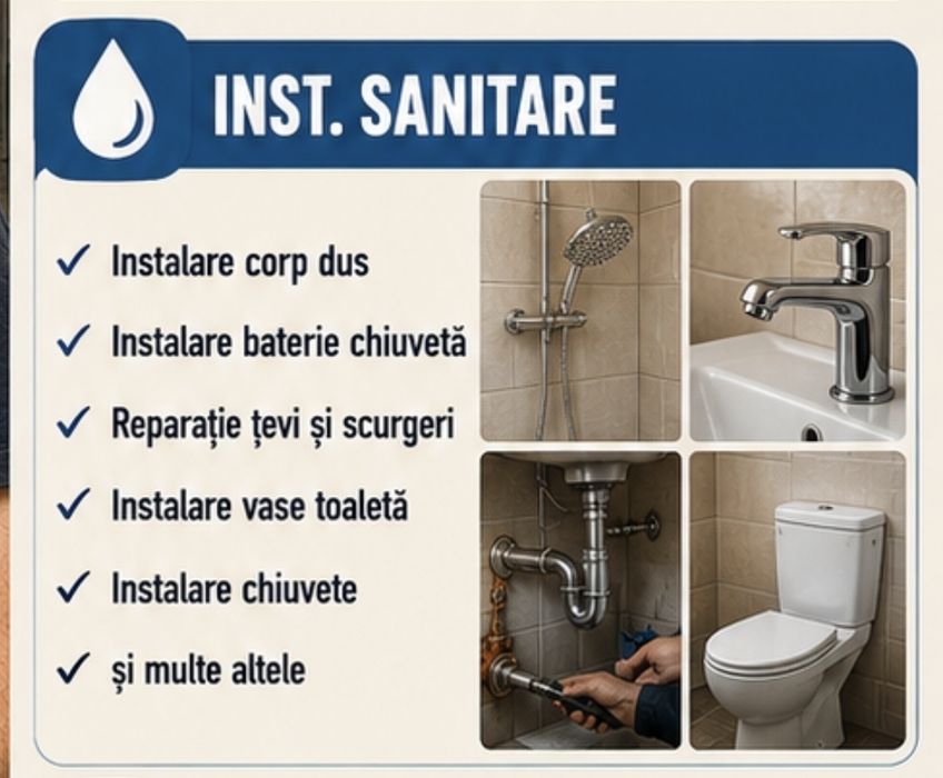 Reparatii sanitare, instalatii electrice, mentenanta si montaj AC