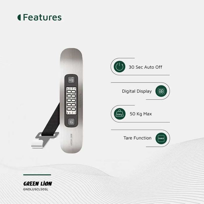 Green Lion Digital Luggage Scale 50kg Дорожные ручные весы для багажа