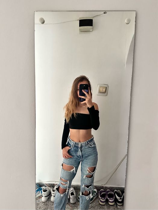 Blugi drepți rupți