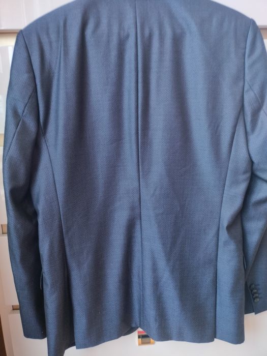 Ново HUGO BOSS, 50 размер, вълна и коприна, мъжко сако тъмносиньо