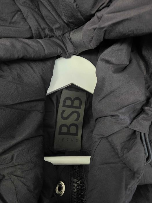 Черно дълго зимно яке BSB Jeans