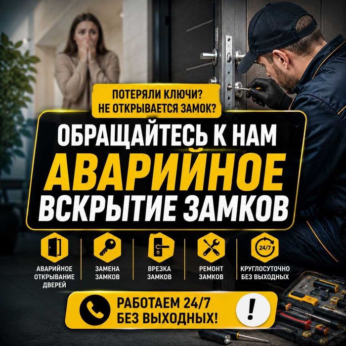 Аварийное открытие квартир /дверей /гаражей. Врезка, установка замков