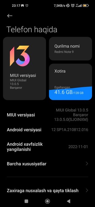 Redmi note 9  128/6 narxini kelishsa boʻladi