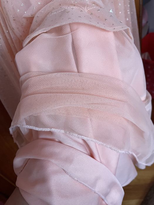 Rochie lunga eleganta roz pudrat