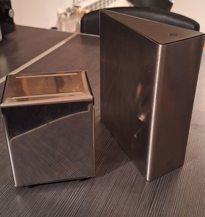 Инокс -кана, ваза, салфетник - сет, винтидж сет месо, руски лъжички