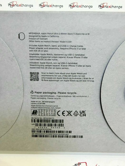 Apple Watch Ultra 3 Black Ti 49mm Sigilat