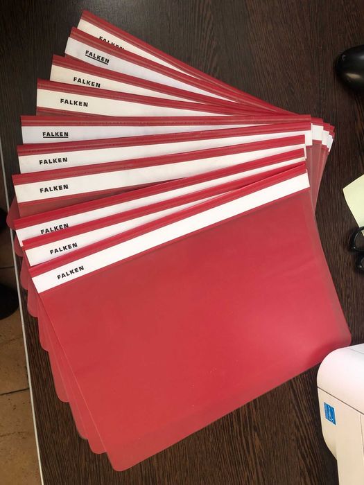 Vand set de 10 dosare rosii HERLITZ/ ESSELTE/ FALKEN