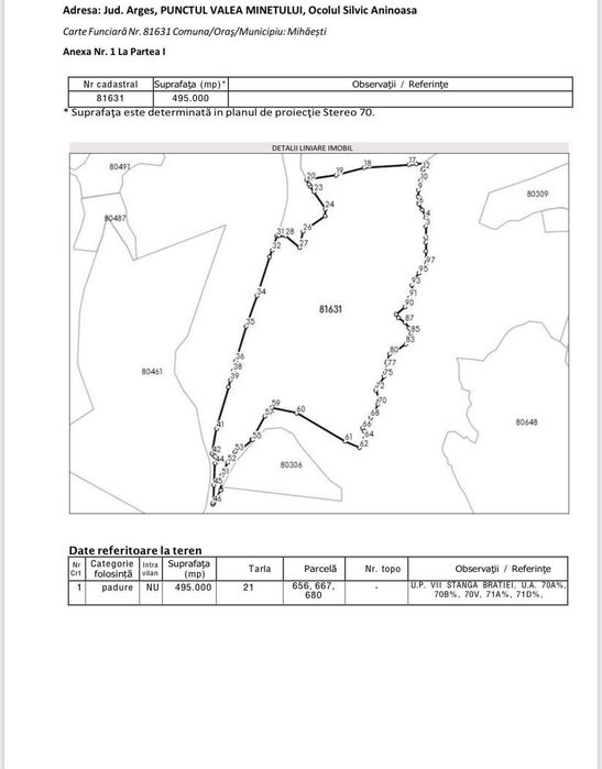 Padure 80-100 ani - 49.5 Hectare in Mihaesti Judetul Arges