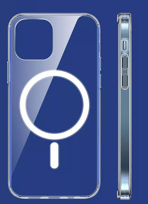 MagSafe Кейс за Apple iPhone 14 Pro Max 13 / 12 Pro Max Mini Прозрачен