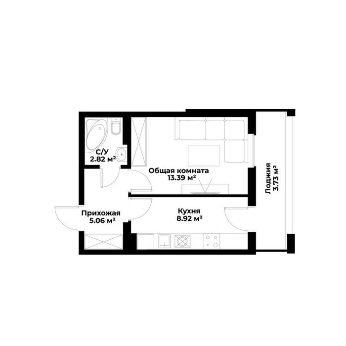 ЖК Assalom Sohil 1 комнатная 32м2 Uzbum Фергана йули Ислом Ота