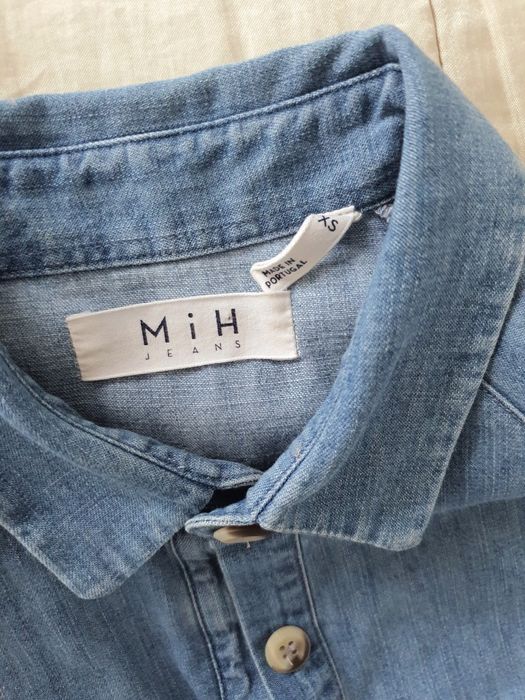 MIH Jeans rochie cămașă denim damă 100% bumbac XS S safari utility albastră nouă salopeta femei
