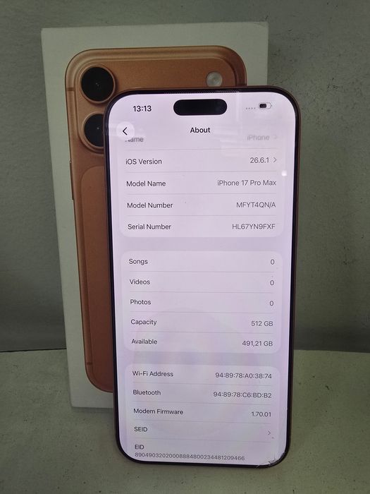 Apple Iphone 17 Pro Max 512GB