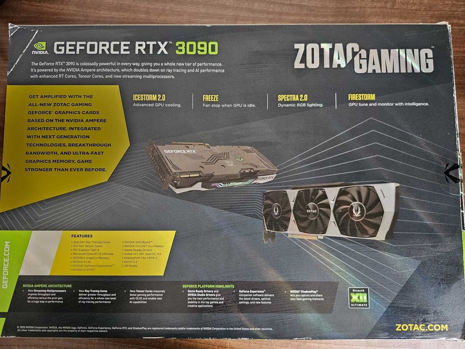 RTX3090 Zotac Gaming Trinity 384bit 24GB GDDR6X -  placa video nVidia
