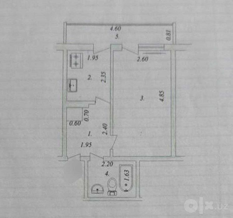 СРОЧНАЯ ПРОДАЖА! 1/3/9 Куйлюк-5 (переделана в 2-комнатную)