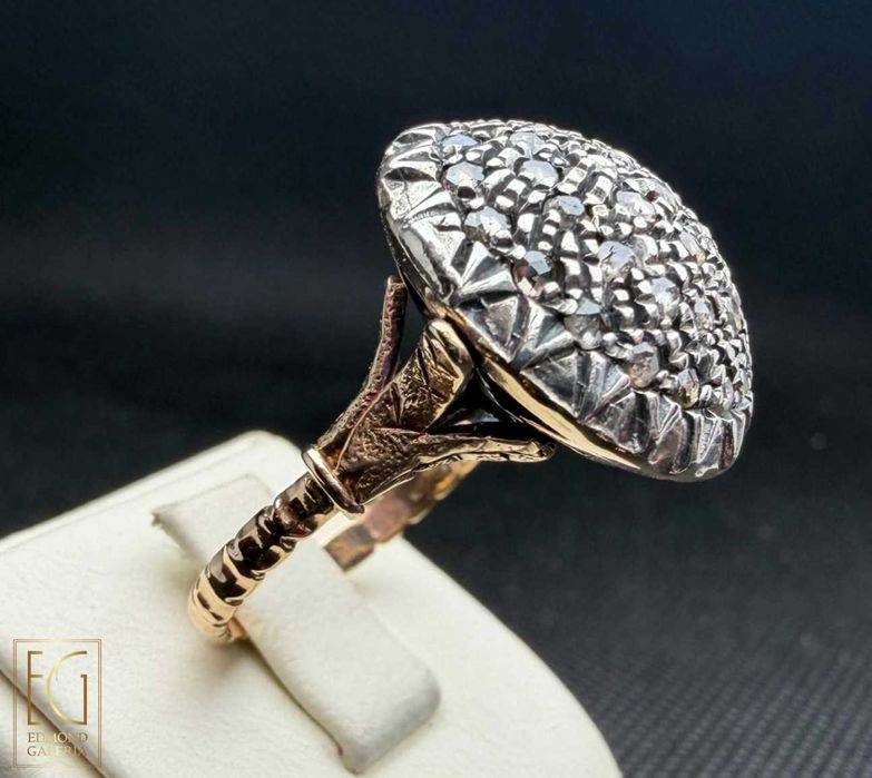 Inel din aur și argint, decorat cu diamante, sfârșitul sec. XIX