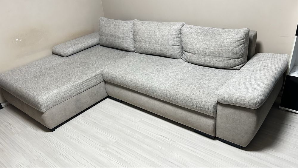 Разтегателен Ъглов Диван с Ракла за Съхранение