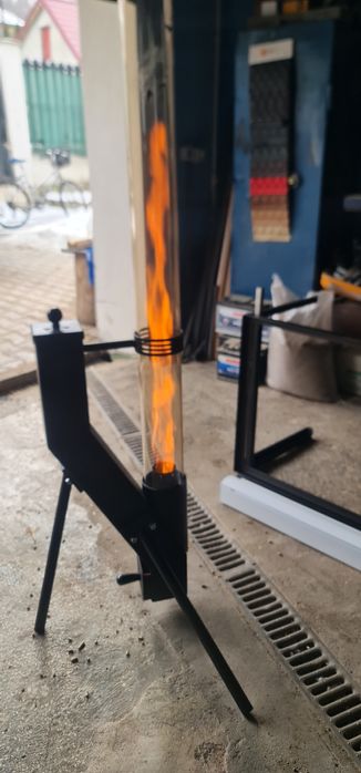 Soba cu peleti .Tub  din sticla