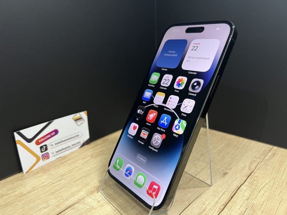 iPhone 14 Pro Max 128Gb Space Black Second-Hand 3 ani garanție, Telefo