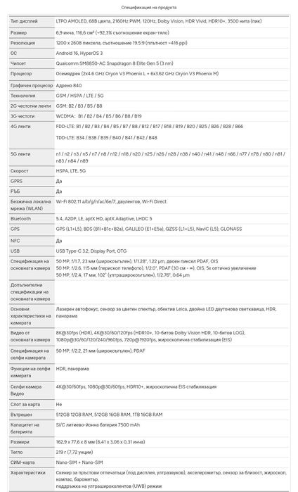 Xiaomi 17 Pro Max 7500mAh батерия, Google play,  с гаранция