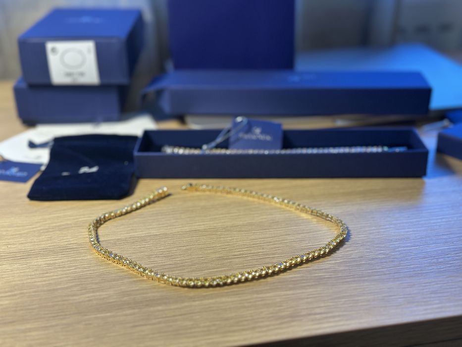 Colier Swarovski matrix tennis gold