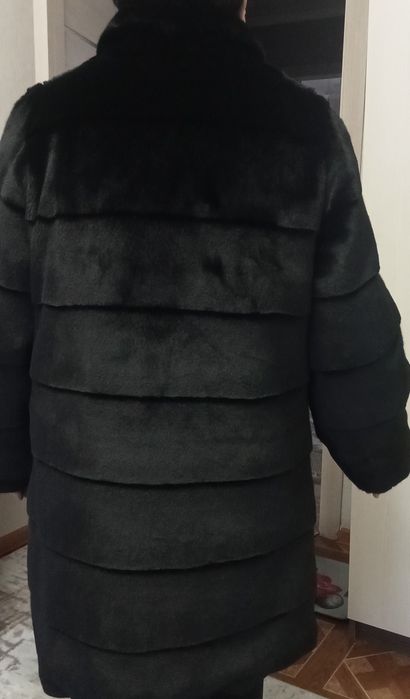 Шуба ЭКО мех черная