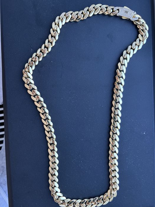 Lant cuban  suflat in aur de 14k