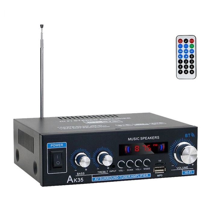 Amplificator audio cu telecomanda AK35, 60W,bluetooth 5.0 HIFI,USB,nou