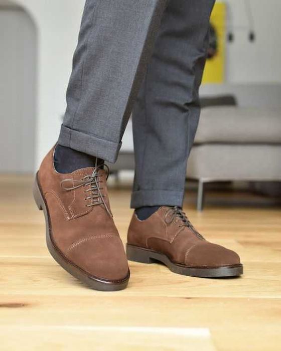 Pantofi 41 derby cap toe Mango NOI piele naturala moale